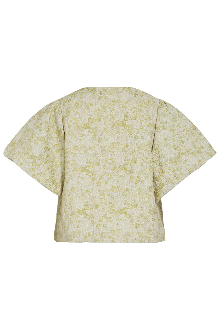 Vila Clothes vikaia print bolero top - ligt green/white