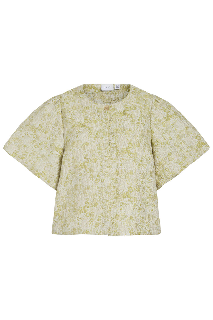 Vila Clothes vikaia print bolero top - ligt green/white