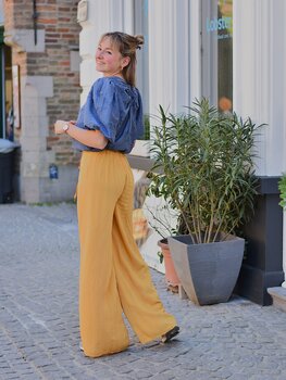 Vila Clothes viloransa loose wide pants - oker
