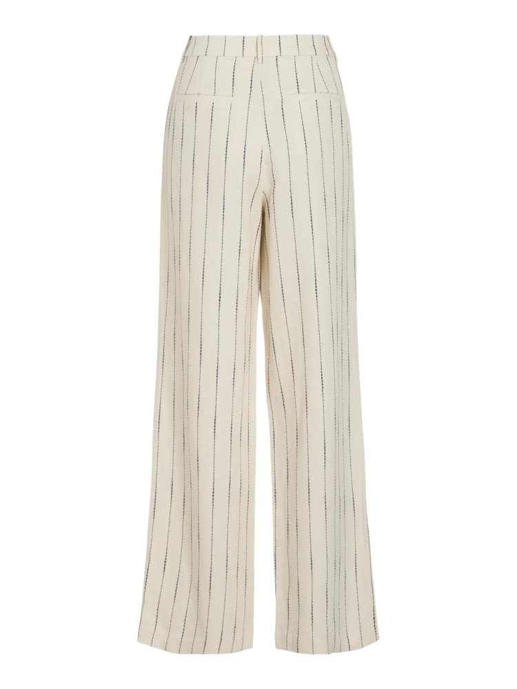 Vila Clothes Vidancina blue line pant - ecru