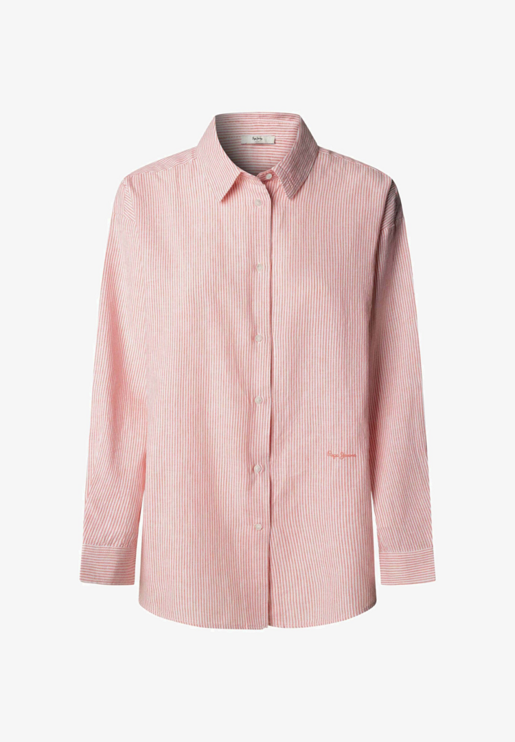 Pepe Jeans bernany stripe shirt - pink/white