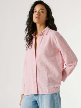 Pepe Jeans bernany stripe shirt - pink/white