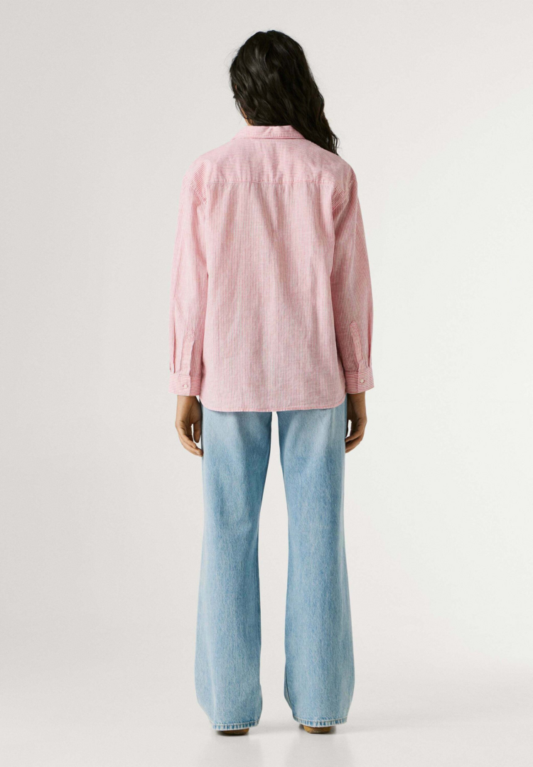 Pepe Jeans bernany stripe shirt - pink/white