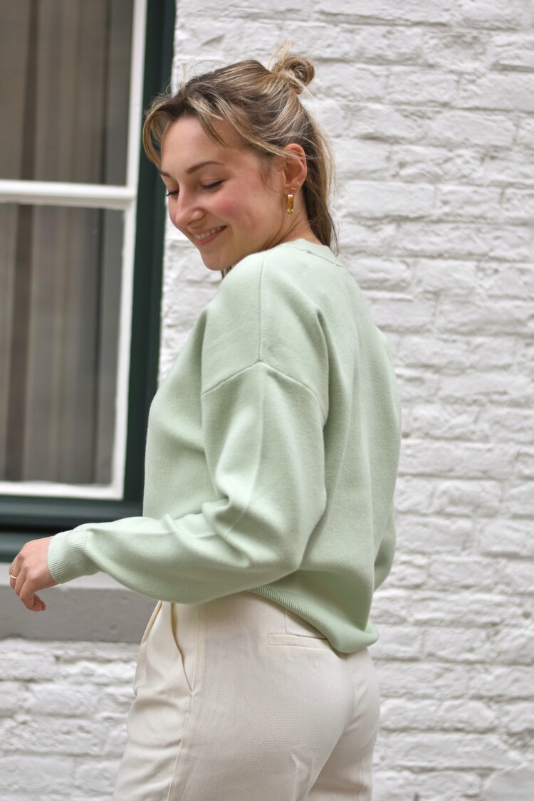 Moss Copenhagen aubree long sleeve sweater - mint green
