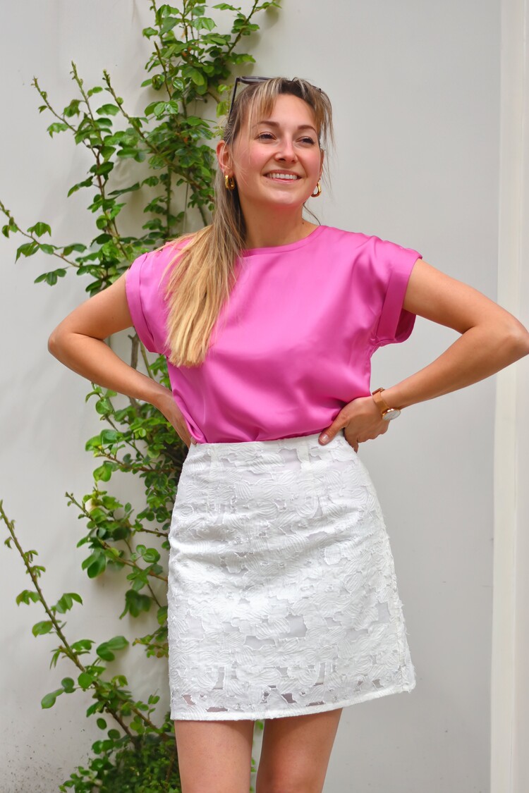 Vila Clothes vianvo structure skirt - white