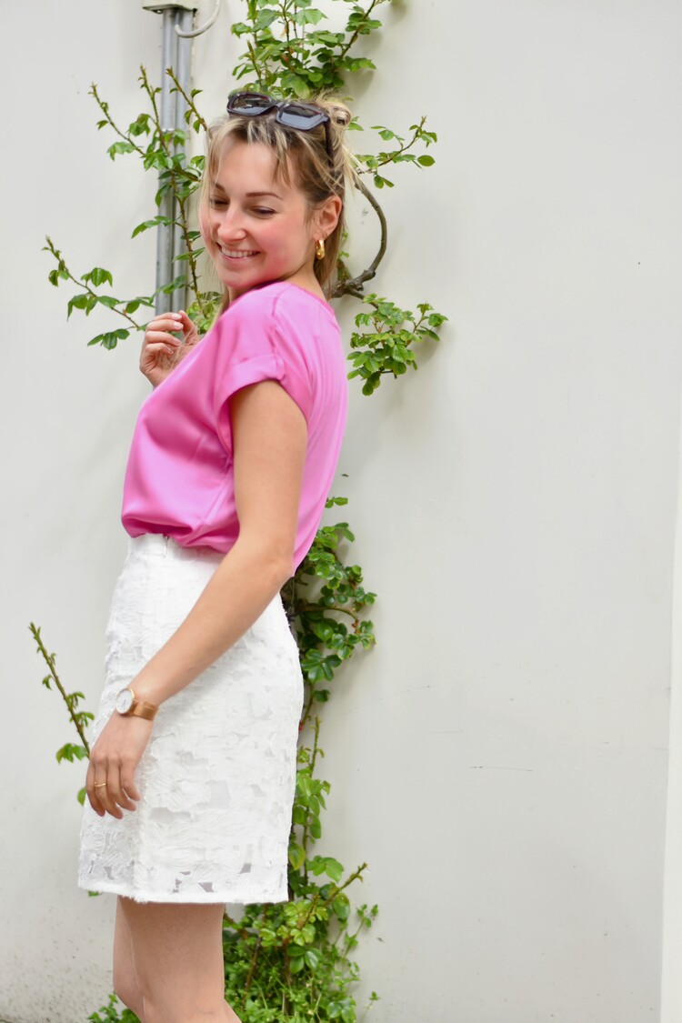 Vila Clothes vianvo structure skirt - white