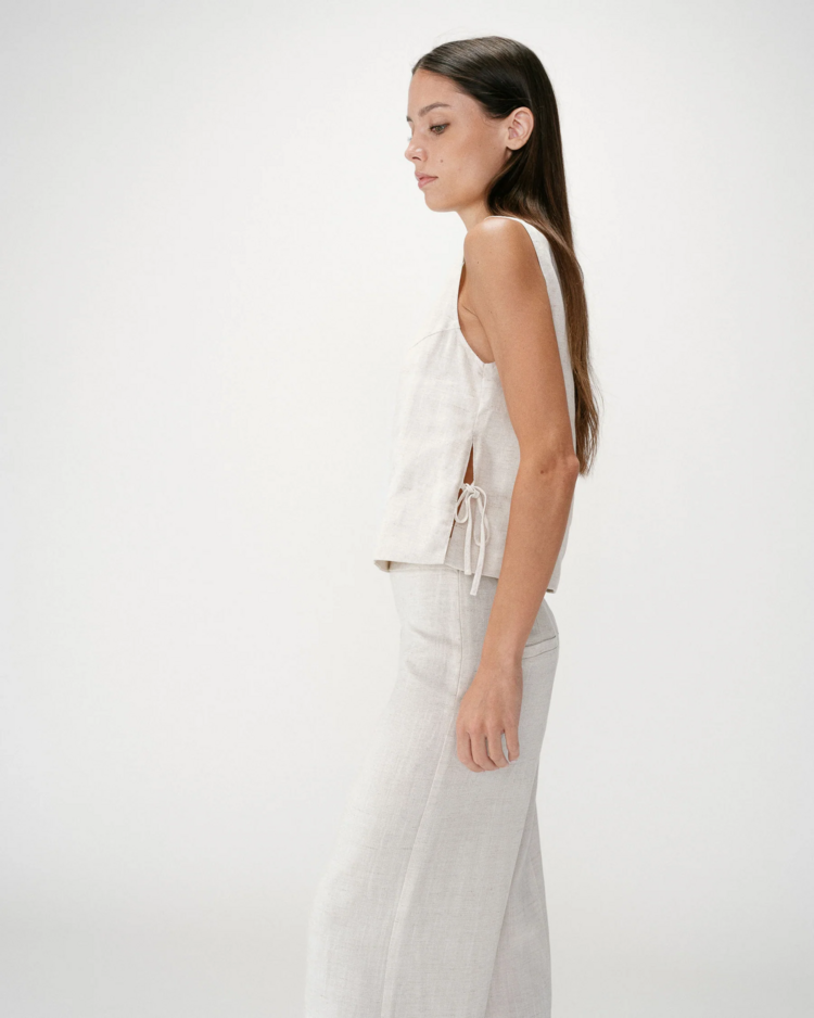 Grace & Mila wesca side ties top - sand