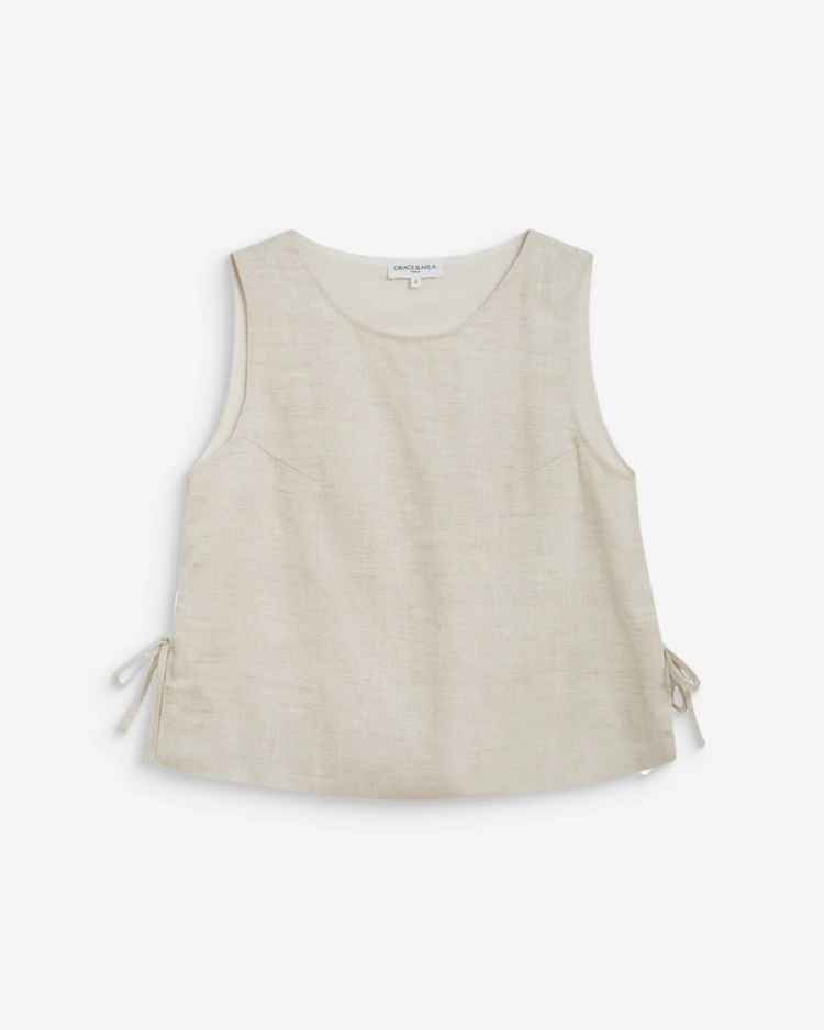 Grace & Mila wesca side ties top - sand