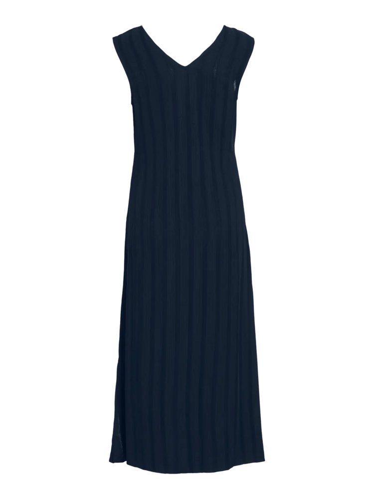 Vila Clothes viyrina rushed dress - navy