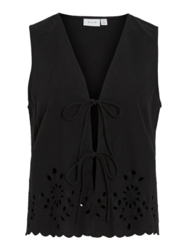 Vila Clothes viorina ties top - black