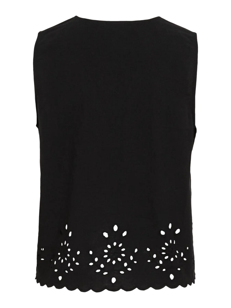 Vila Clothes viorina ties top - black