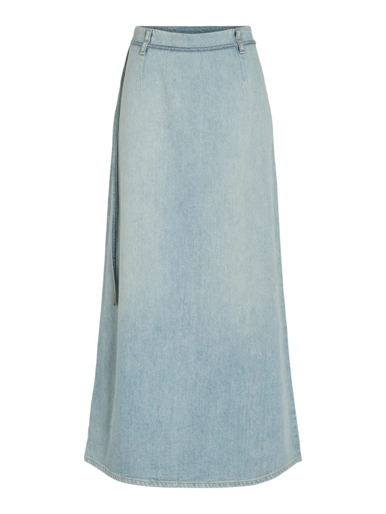 Vila Clothes vipal midi denim skirt - light wash