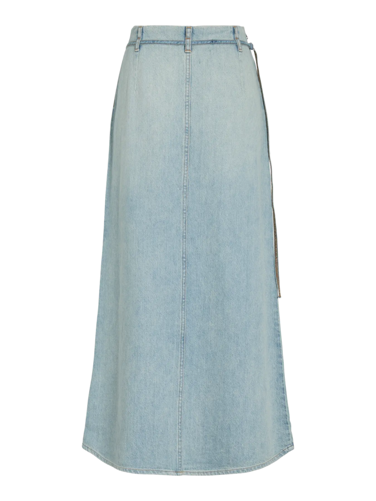 Vila Clothes vipal midi denim skirt - light wash