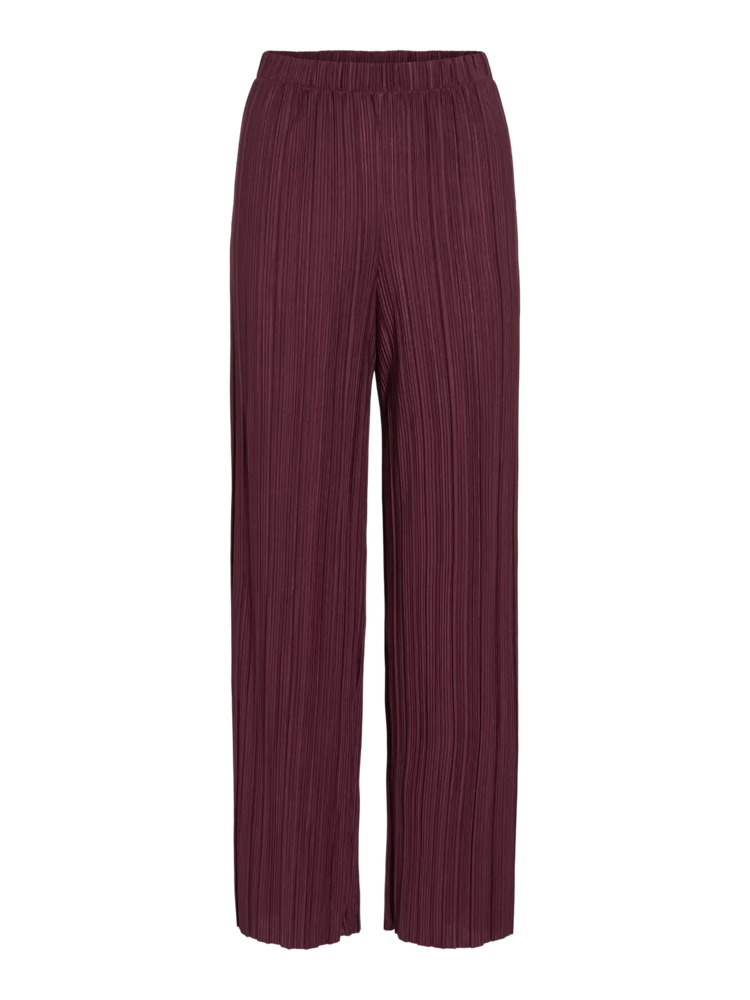 Vila Clothes viplisa pleaded pants - burgundy