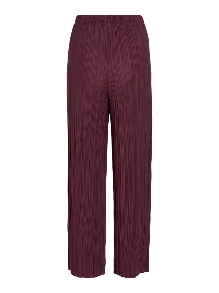 Vila Clothes viplisa pleaded pants - burgundy