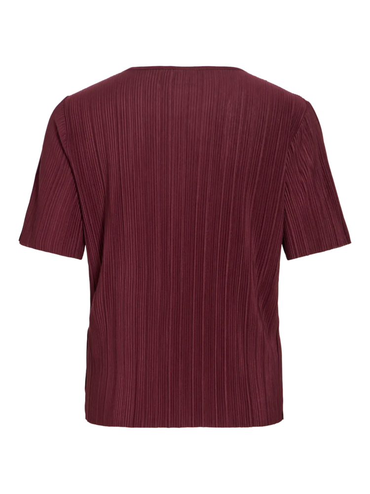 Vila Clothes viplisa pleaded top - burgundy