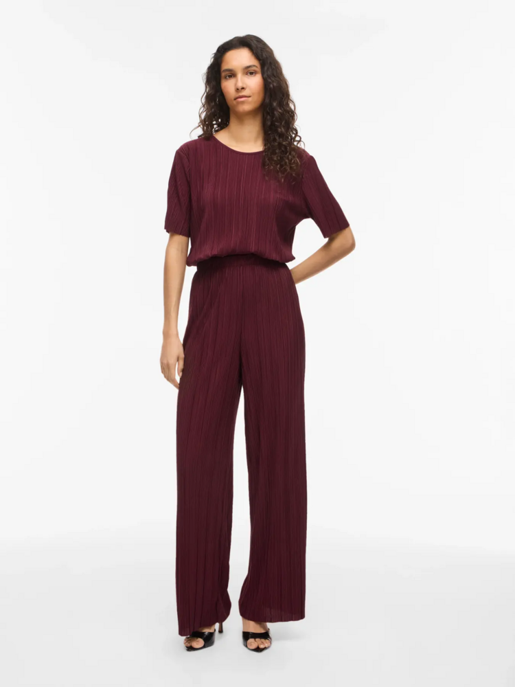 Vila Clothes viplisa pleaded pants - burgundy