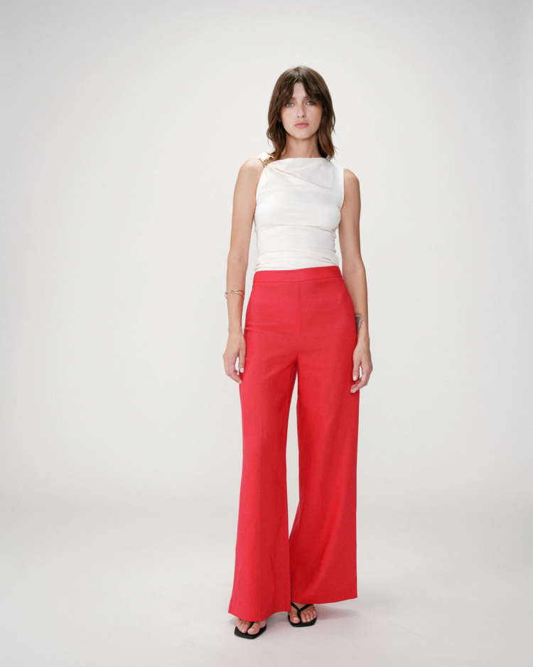 Grace & Mila wesley linenn blend pants - rouge