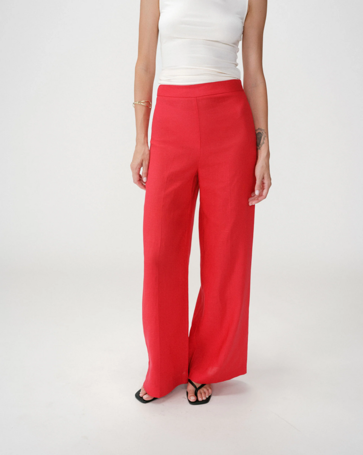 Grace & Mila wesley linenn blend pants - rouge