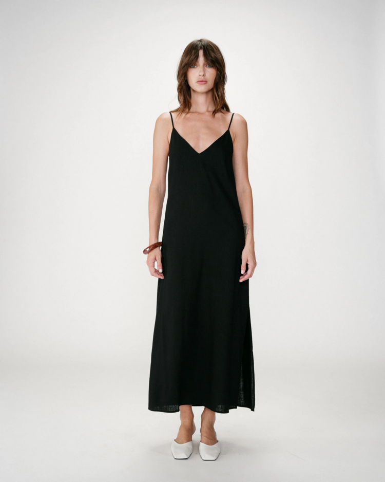 Grace & Mila Wendra thin strap midi dress - noir