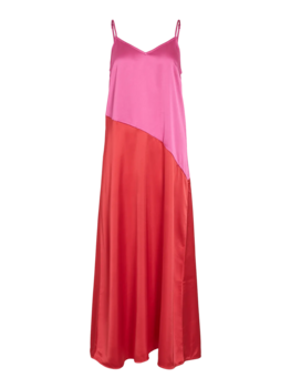 Vila Clothes viavelina singlet maxi dress - orangered/pink