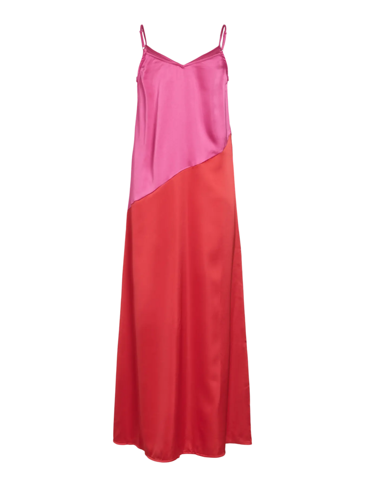 Vila Clothes viavelina singlet maxi dress - orangered/pink