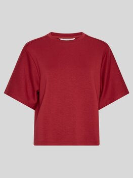 Moss Copenhagen maelee 1/2 sleeve thin swaeter - burgundy