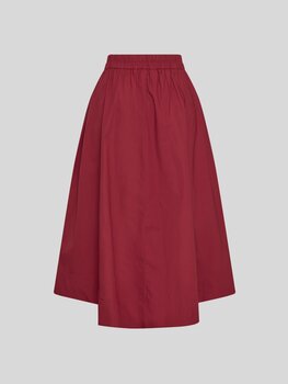Moss Copenhagen lenna cotton midi skirt - burgundy