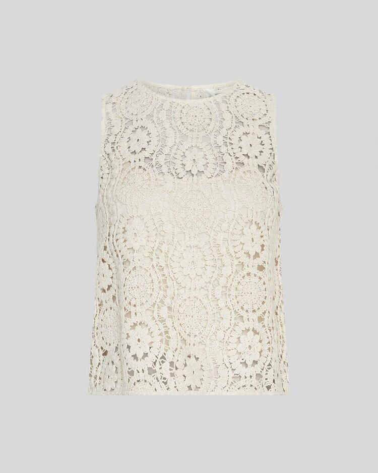 Moss Copenhagen baxter crochet top - ecru