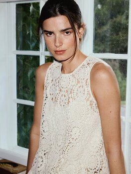 Moss Copenhagen baxter crochet top - ecru