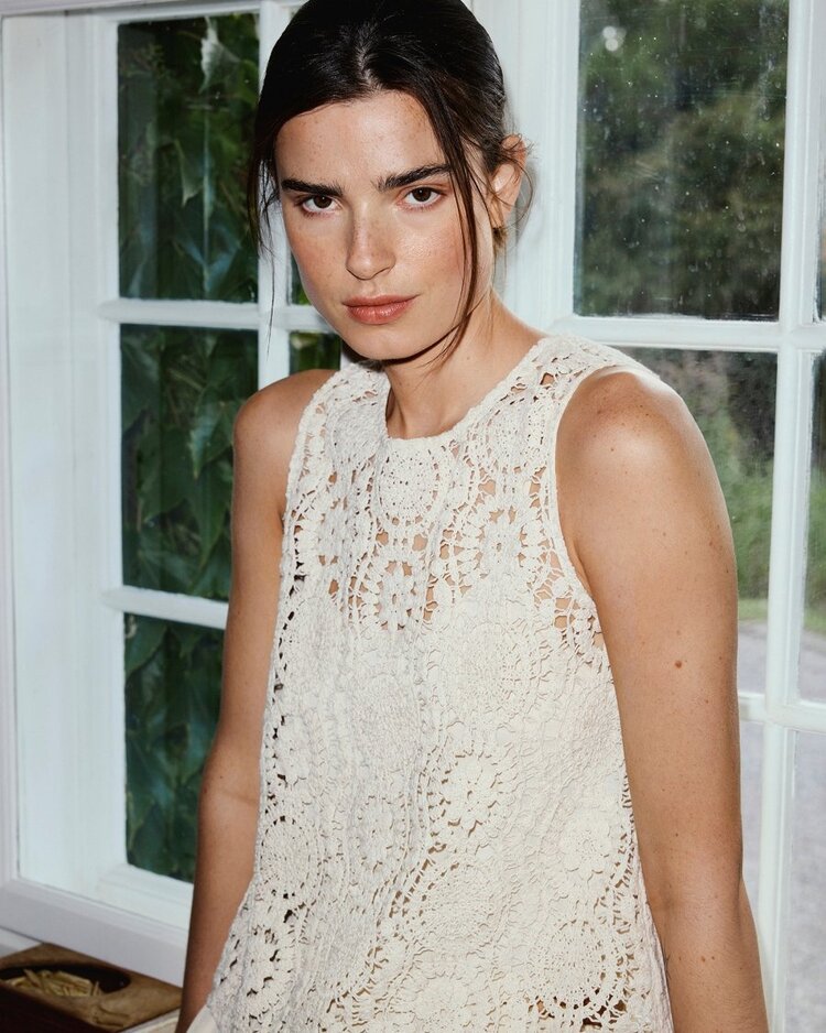 Moss Copenhagen baxter crochet top - ecru