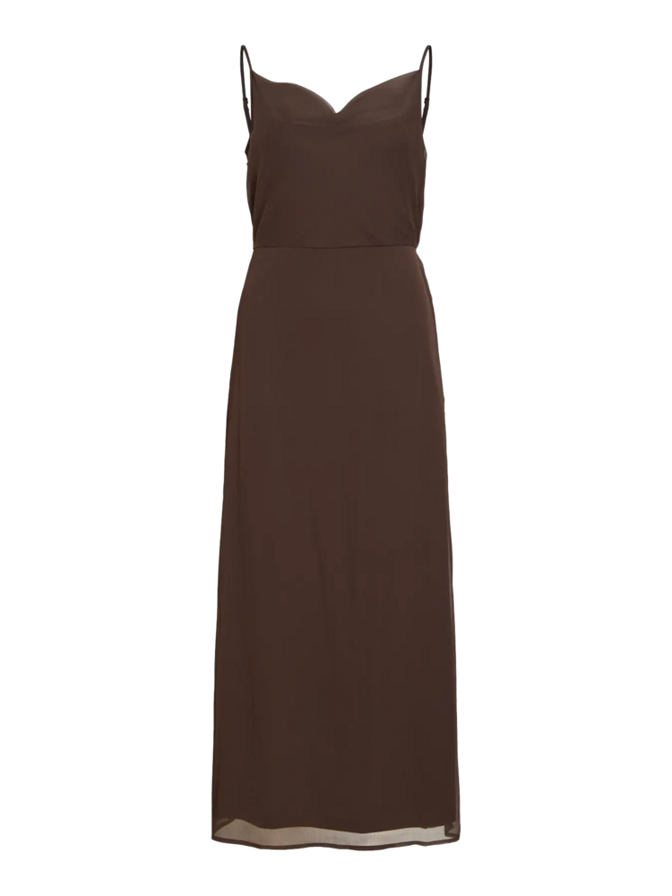 Vila Clothes vifalia chiffon midi skirt - brown
