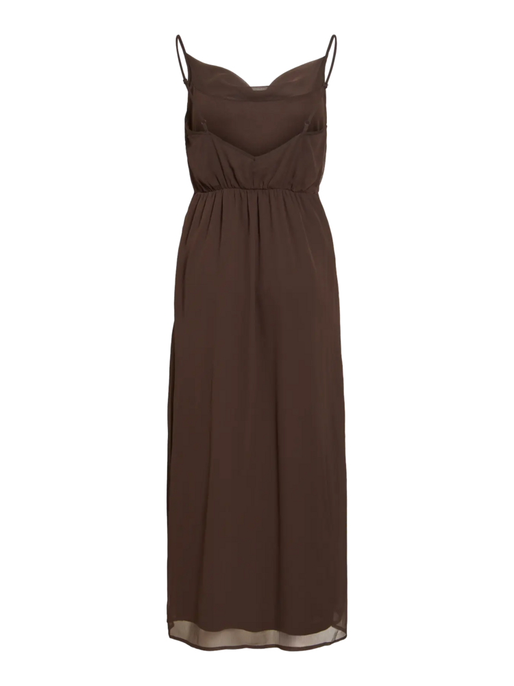 Vila Clothes vifalia chiffon midi skirt - brown
