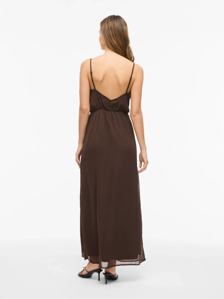 Vila Clothes vifalia chiffon midi skirt - brown