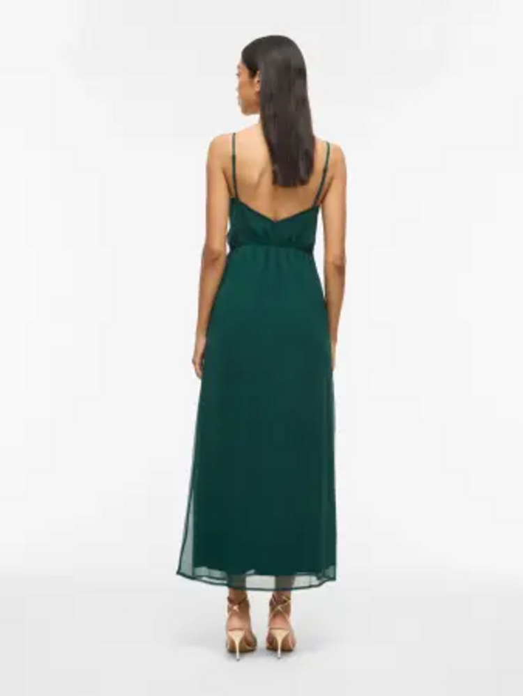 Vila Clothes vifalia chifon midi dress - pine green