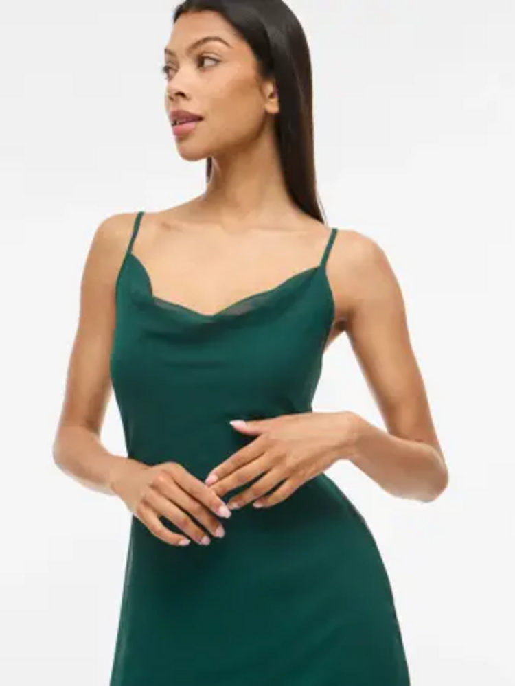 Vila Clothes vifalia chifon midi dress - pine green