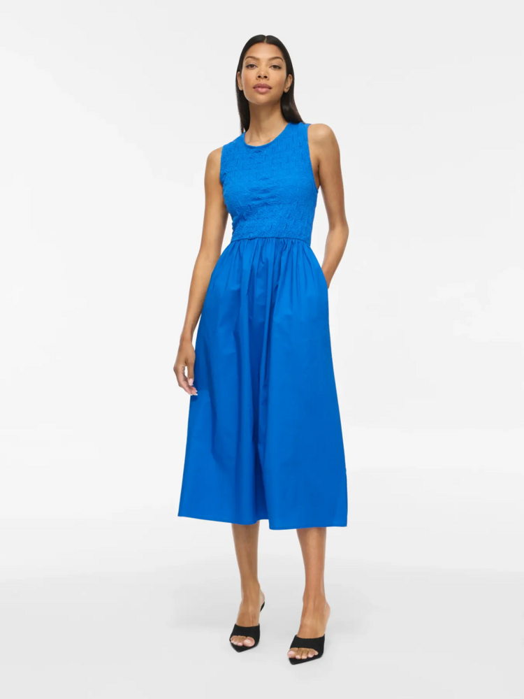Vila Clothes vicarla midi dress - bright blue