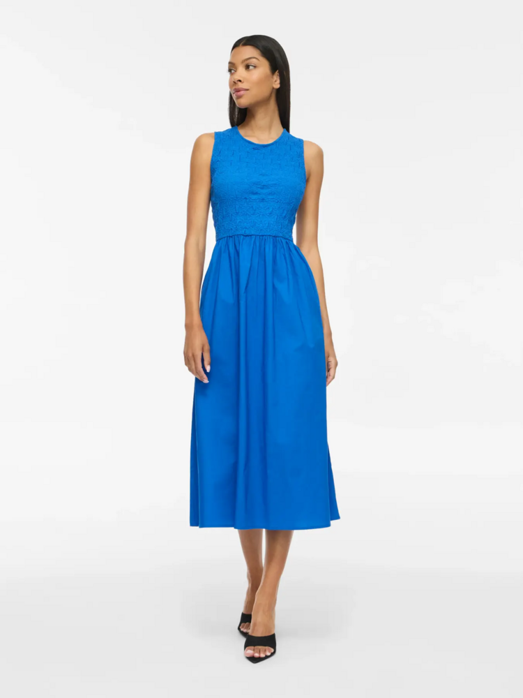 Vila Clothes vicarla midi dress - bright blue