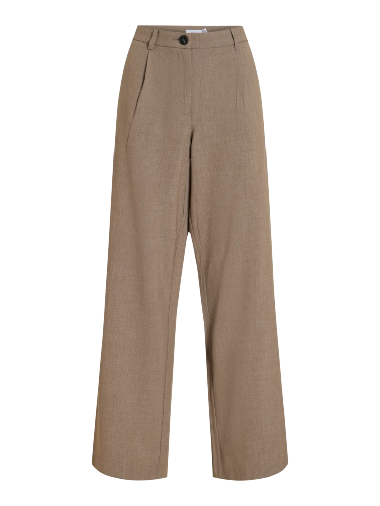 Vila Clothes vikari  straight pants - brown melange
