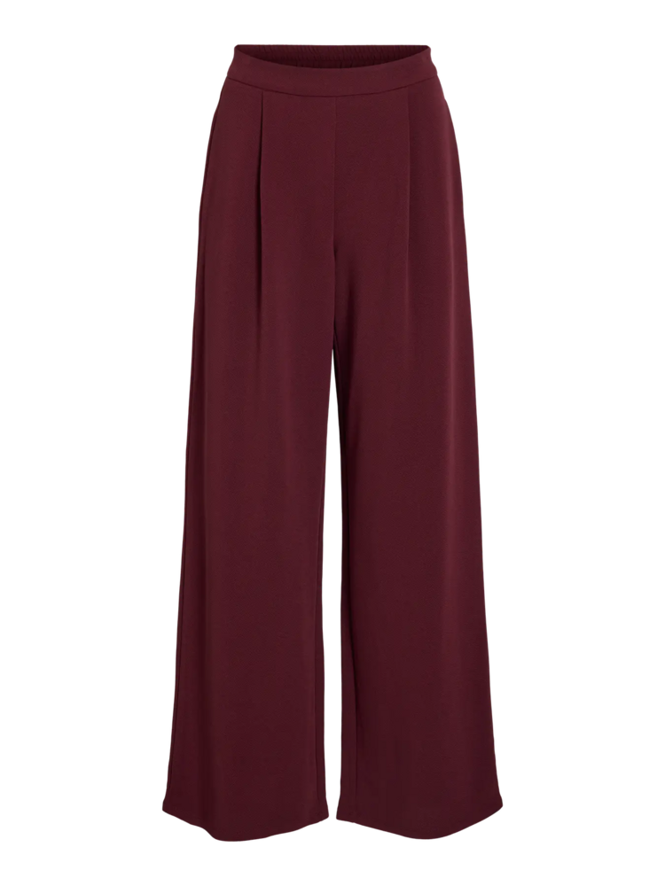 Vila Clothes vibenne front plead pant - burgundy