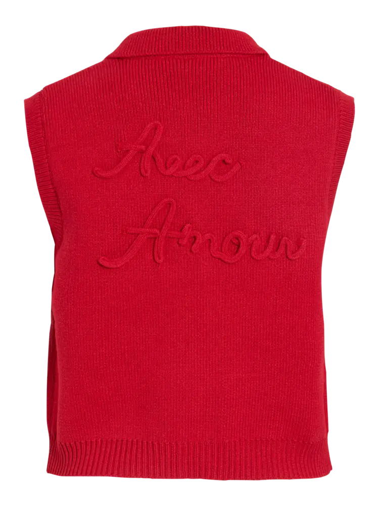 Vila Clothes Visibella button cardigan - red