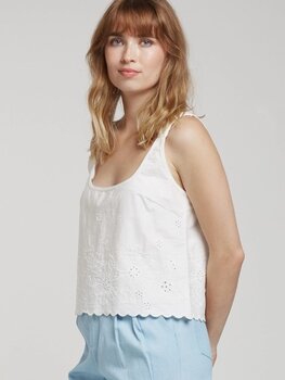 Sillie embroidered crop top - white