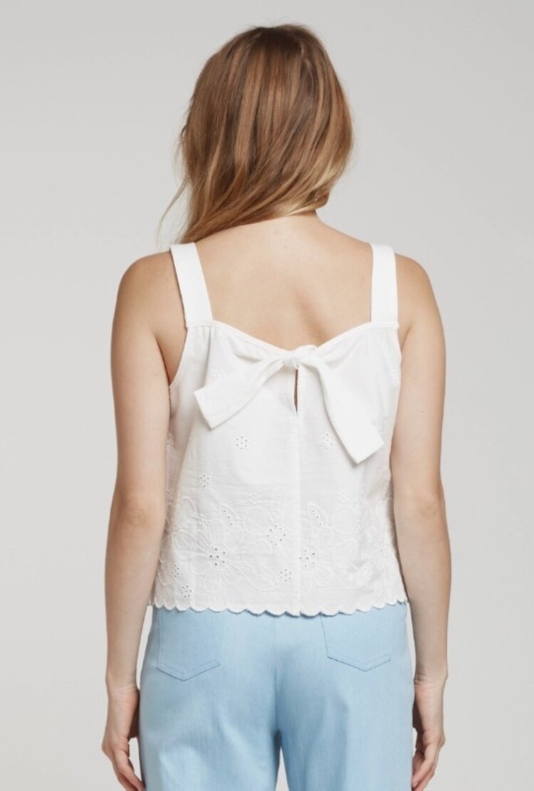 Sillie embroidered crop top - white