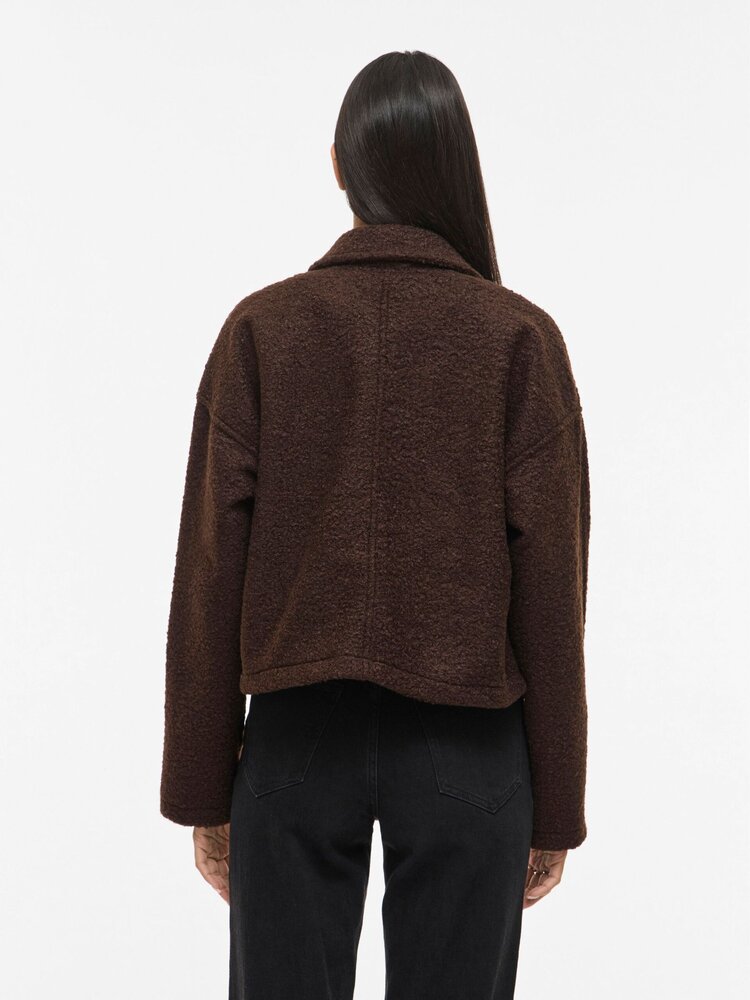 Vila Clothes vijadas structure zipper jacket - brown