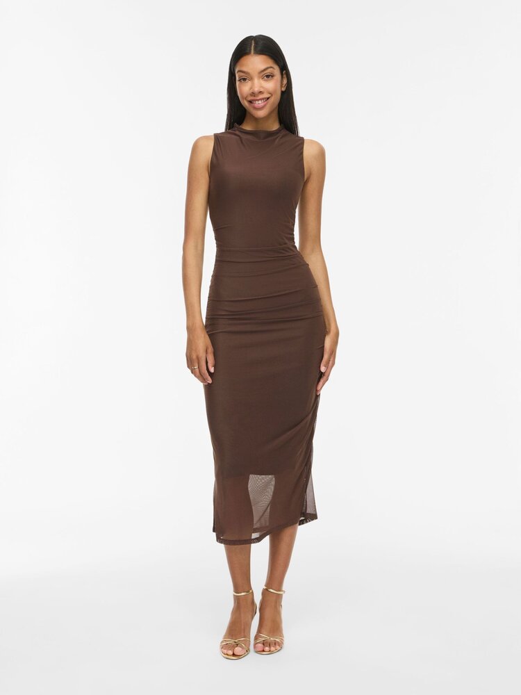 Vila Clothes vifunda bodycon dress - brown