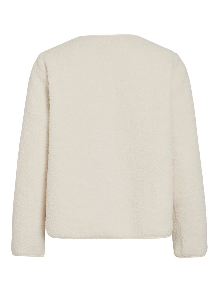Vila Clothes viada teddy jacket - ecru