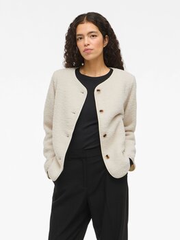 Vila Clothes viada teddy jacket - ecru