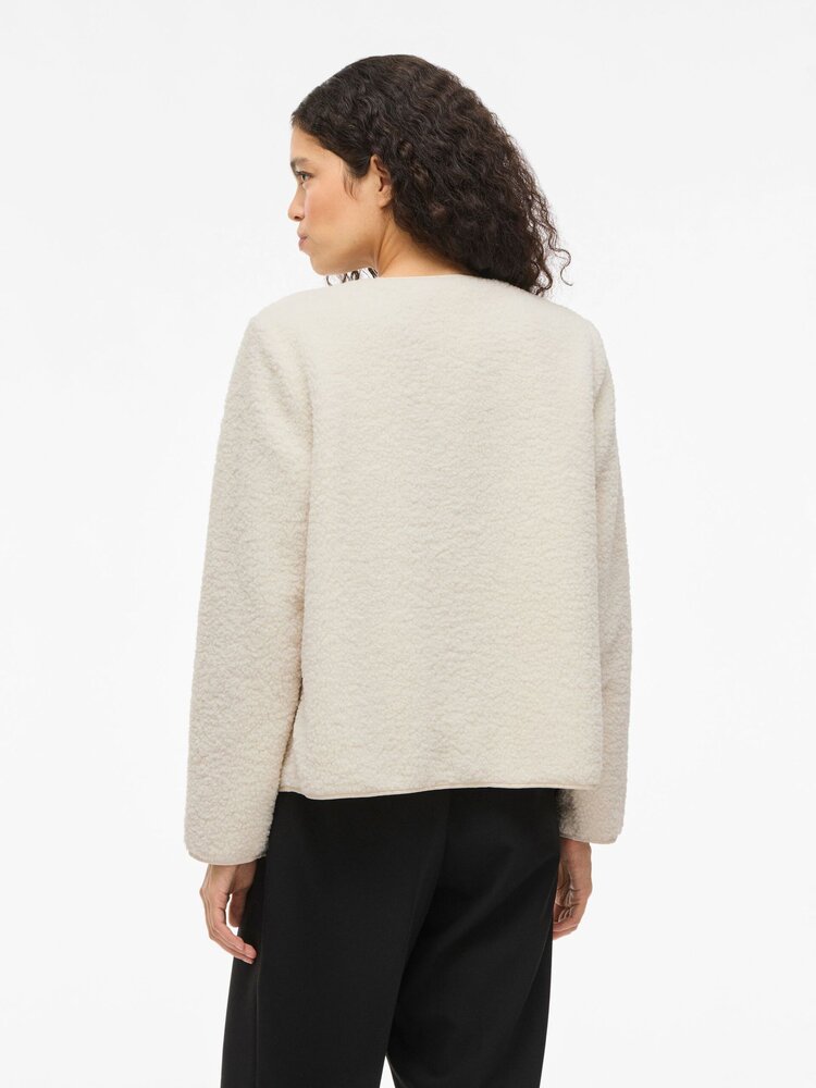 Vila Clothes viada teddy jacket - ecru