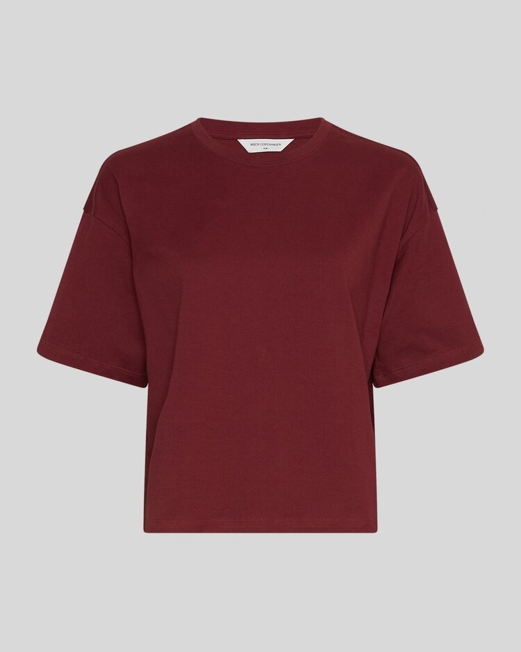 Moss Copenhagen leana boxy te-shirt - bodeaux
