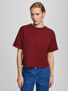 Moss Copenhagen leana boxy te-shirt - bodeaux